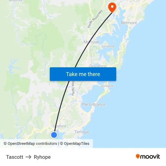 Tascott to Ryhope map