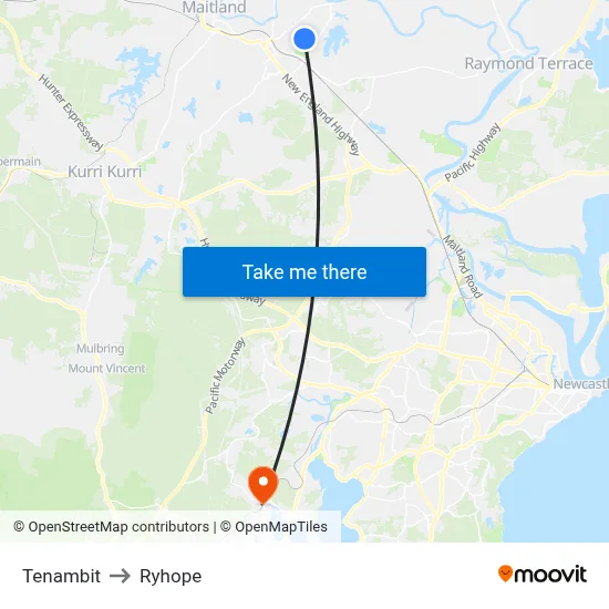 Tenambit to Ryhope map