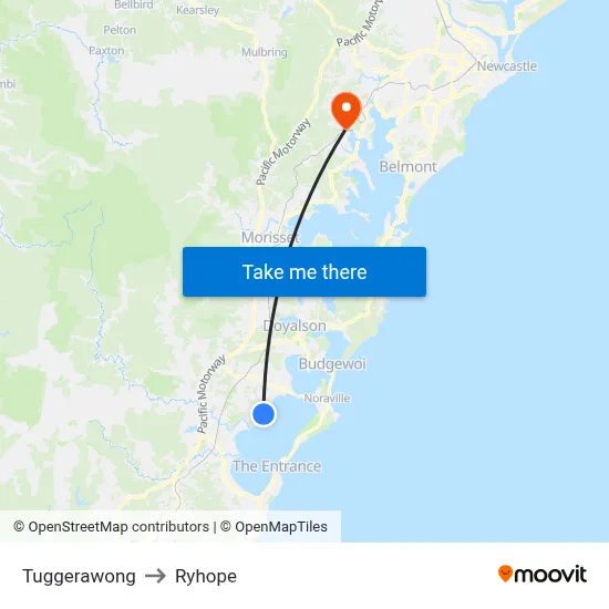 Tuggerawong to Ryhope map