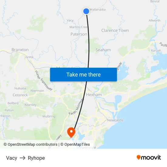 Vacy to Ryhope map