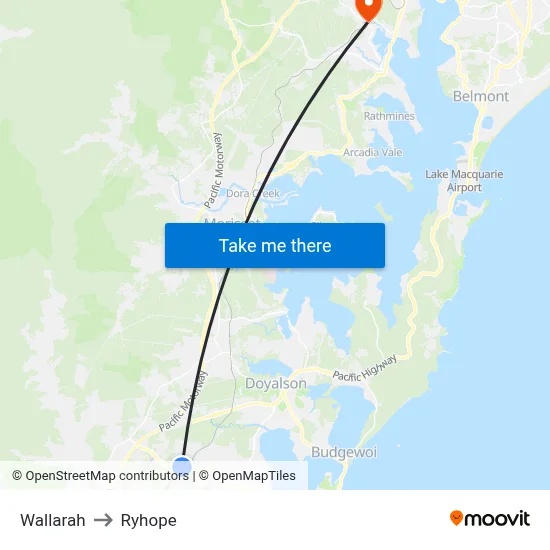 Wallarah to Ryhope map