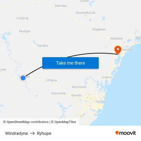 Windradyne to Ryhope map