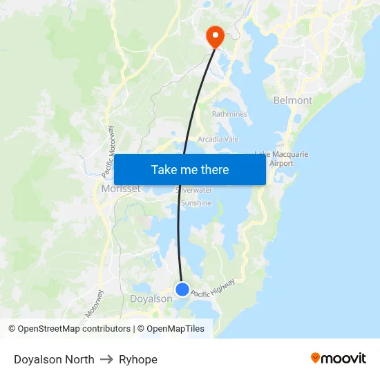Doyalson North to Ryhope map