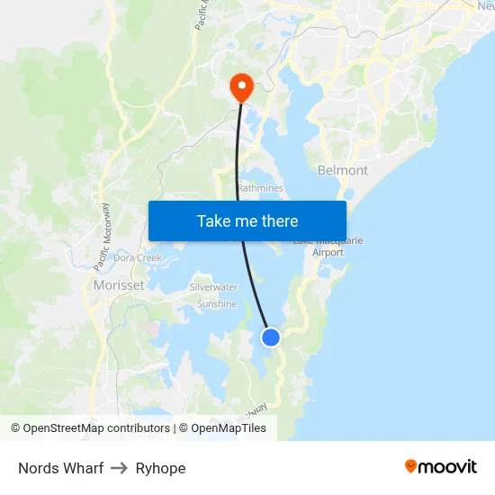 Nords Wharf to Ryhope map