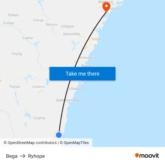 Bega to Ryhope map