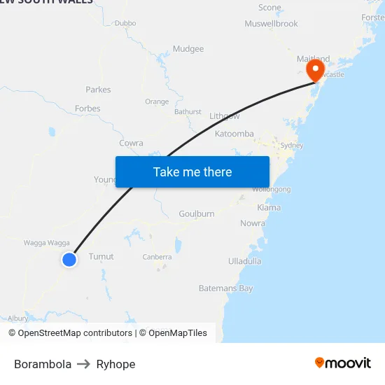 Borambola to Ryhope map