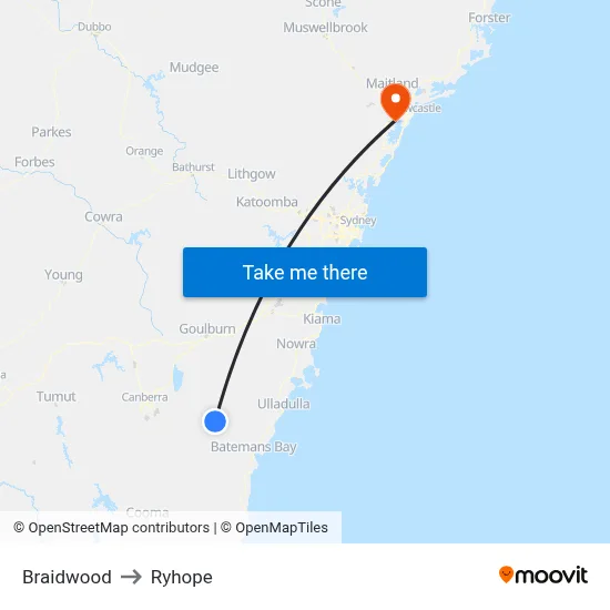 Braidwood to Ryhope map
