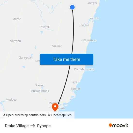 Drake Village to Ryhope map