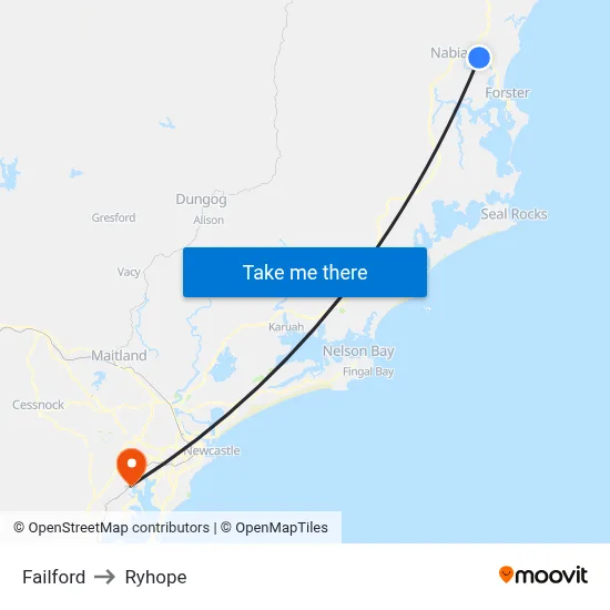 Failford to Ryhope map