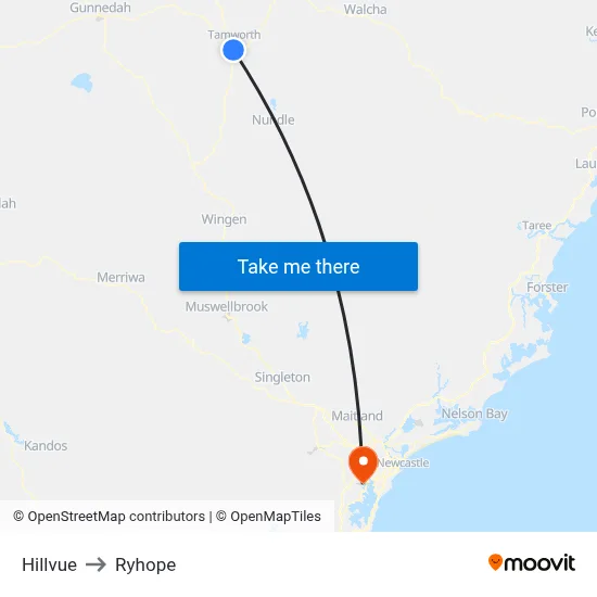 Hillvue to Ryhope map