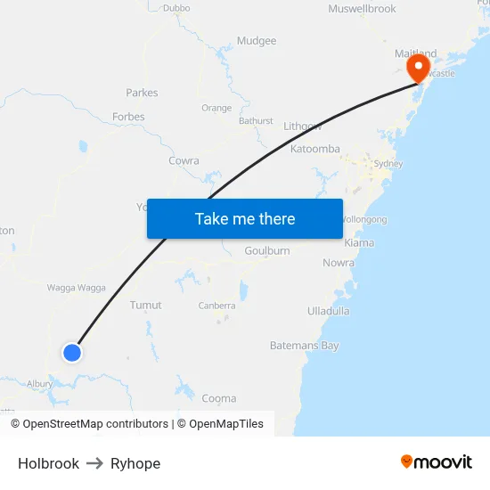 Holbrook to Ryhope map
