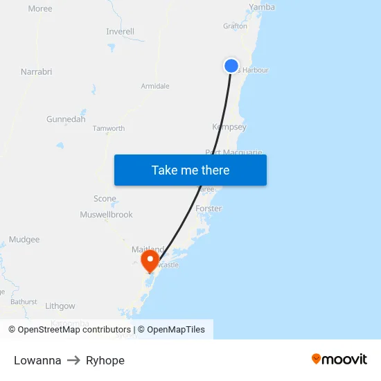 Lowanna to Ryhope map