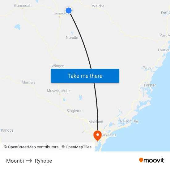 Moonbi to Ryhope map