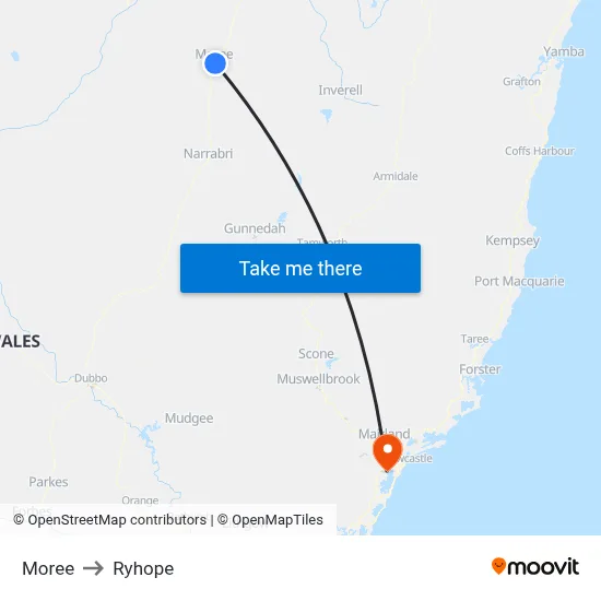 Moree to Ryhope map
