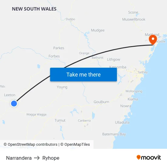 Narrandera to Ryhope map