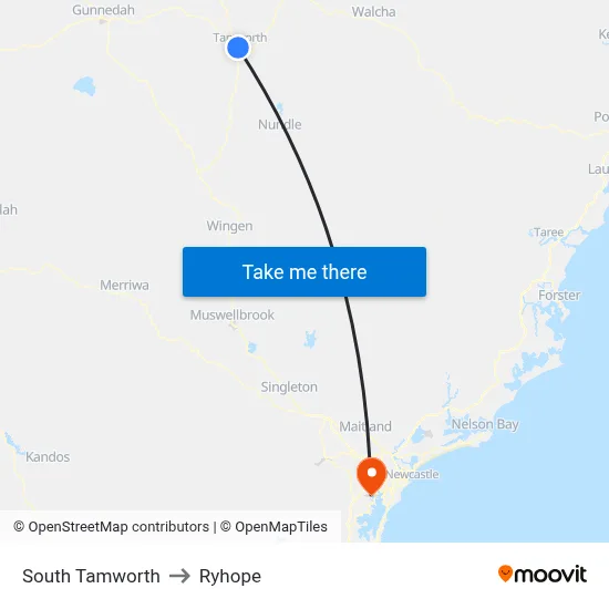 South Tamworth to Ryhope map