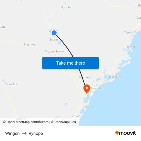 Wingen to Ryhope map