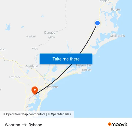 Wootton to Ryhope map
