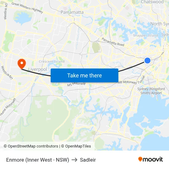 Enmore (Inner West - NSW) to Sadleir map