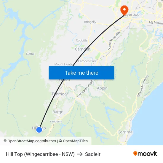 Hill Top (Wingecarribee - NSW) to Sadleir map