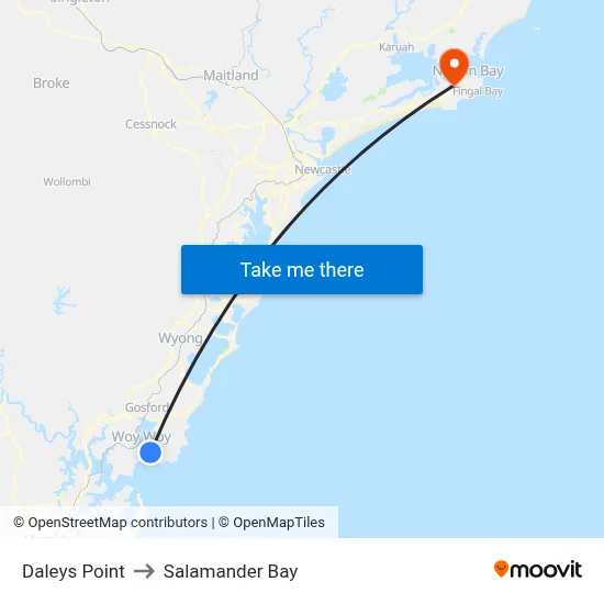 Daleys Point to Salamander Bay map