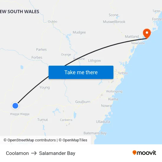 Coolamon to Salamander Bay map