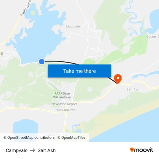 Campvale to Salt Ash map