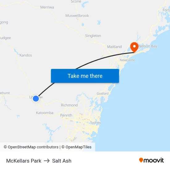 McKellars Park to Salt Ash map