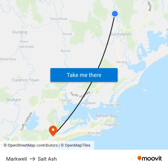 Markwell to Salt Ash map