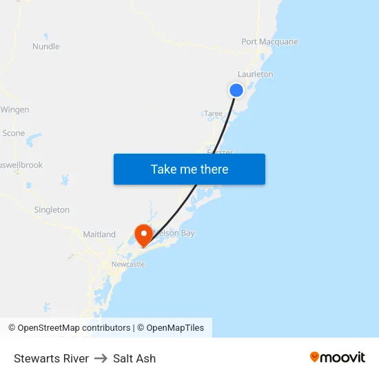Stewarts River to Salt Ash map