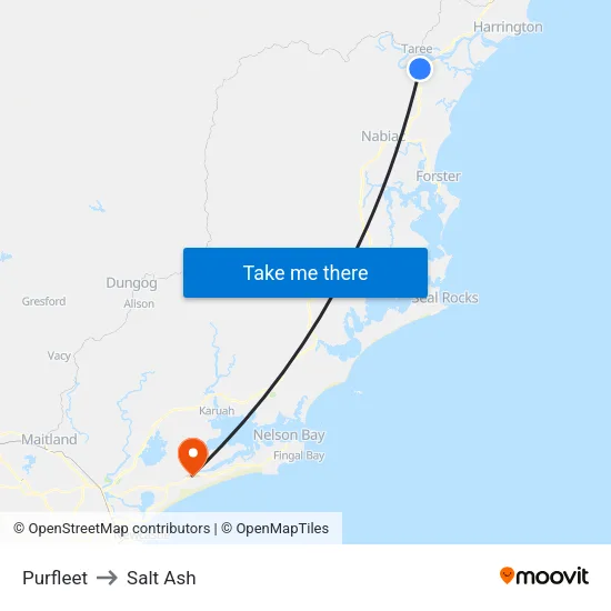 Purfleet to Salt Ash map