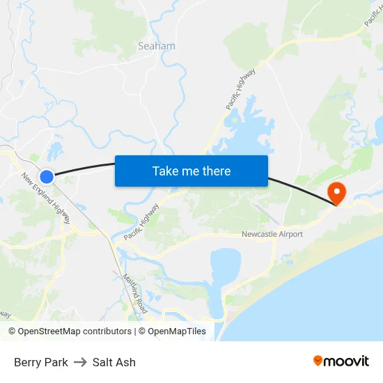 Berry Park to Salt Ash map