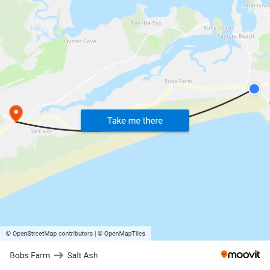 Bobs Farm to Salt Ash map