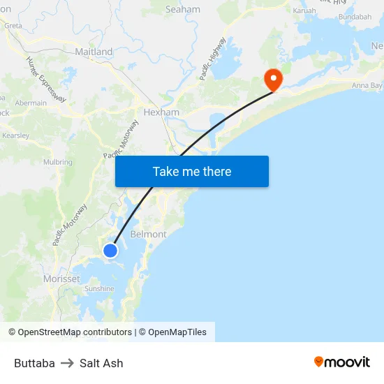 Buttaba to Salt Ash map