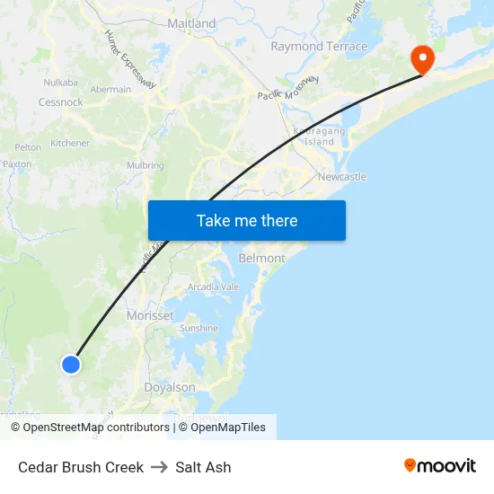 Cedar Brush Creek to Salt Ash map