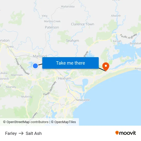 Farley to Salt Ash map