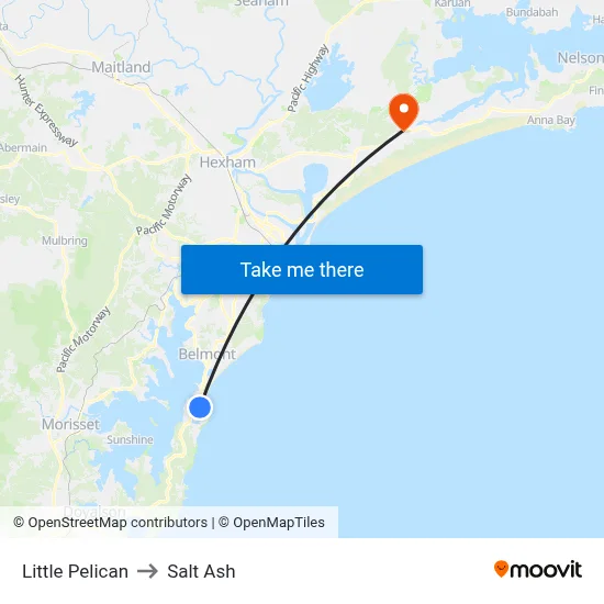Little Pelican to Salt Ash map