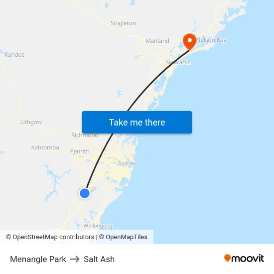 Menangle Park to Salt Ash map