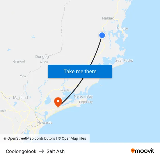 Coolongolook to Salt Ash map