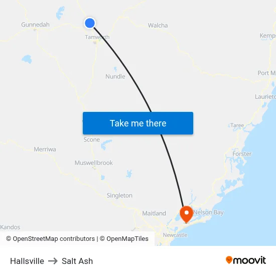 Hallsville to Salt Ash map