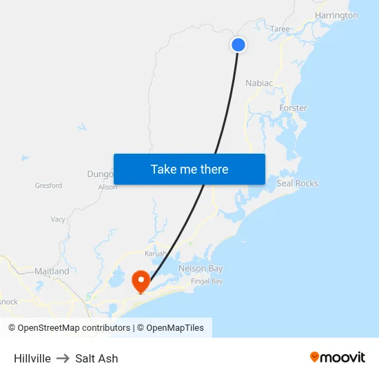 Hillville to Salt Ash map