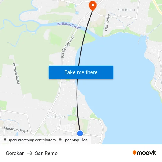 Gorokan to San Remo map