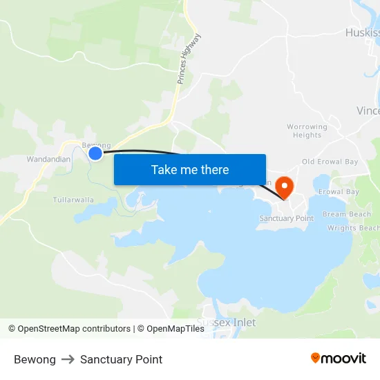 Bewong to Sanctuary Point map