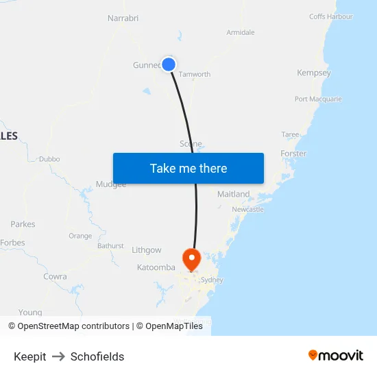 Keepit to Schofields map