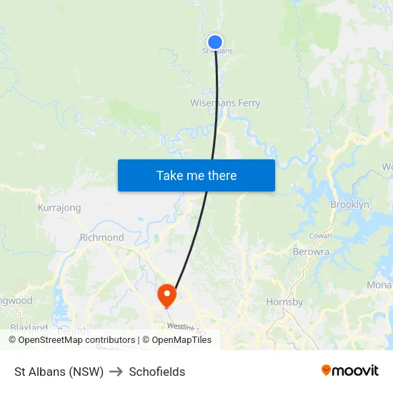 St Albans (NSW) to Schofields map