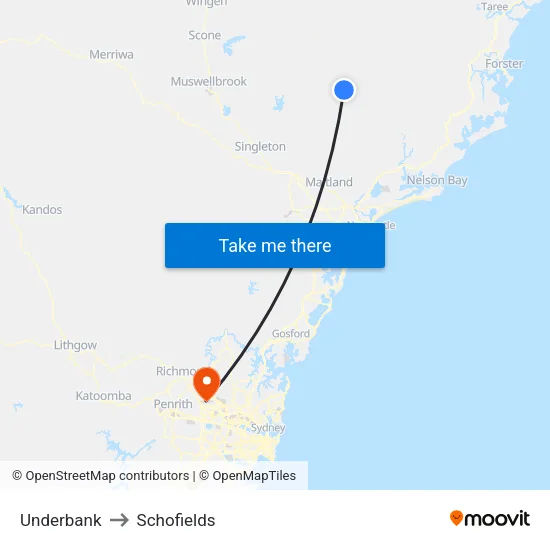 Underbank to Schofields map