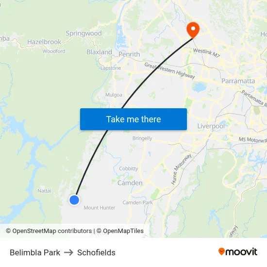 Belimbla Park to Schofields map