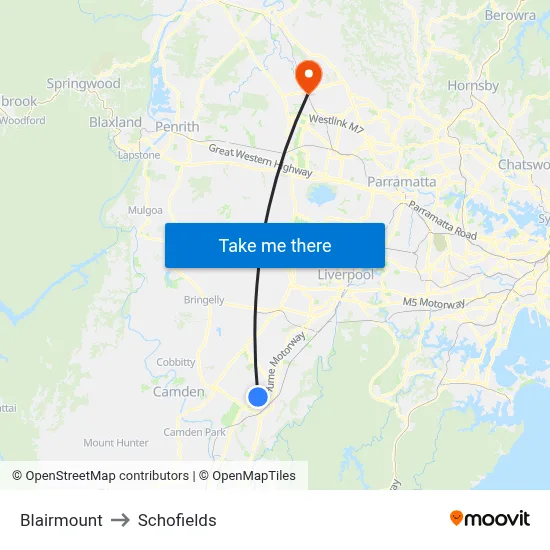 Blairmount to Schofields map
