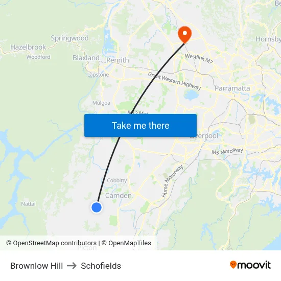 Brownlow Hill to Schofields map
