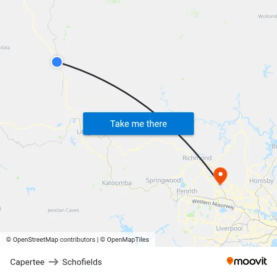 Capertee to Schofields map